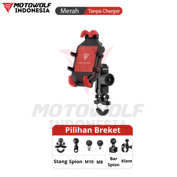 Motowolf Phone Holder Motor Anti Getar Plus Braket Action Cam 2827D - Image 10