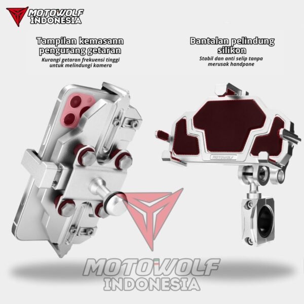 Phone Holder Motor Shockproof Aluminium Motowolf Stabilizer 2826 - Image 9