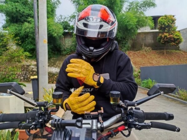 Sarung Tangan Kulit Motowolf Breathable Sepeda Motor 0311