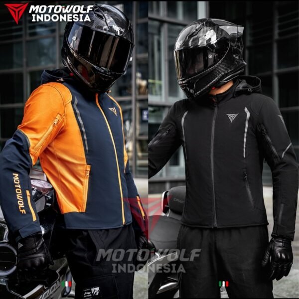Jaket Touring Motor Windbreaker Water Repellent Protector 7 Sisi Warm Liner Motowolf JM5 - Image 2