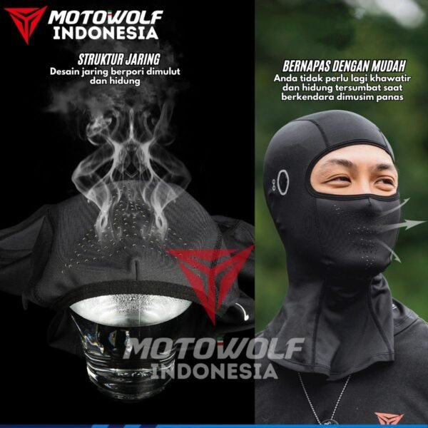 Balaclava Motor Ice Silk Breathable Motowolf MDL 1929 1930 1930B - Image 2