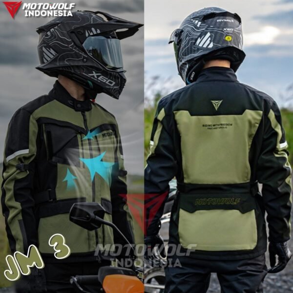 Jaket Touring Motor Waterproof Protector CE1 5 Sisi + Inner Heater Motowolf JM3 - Image 3