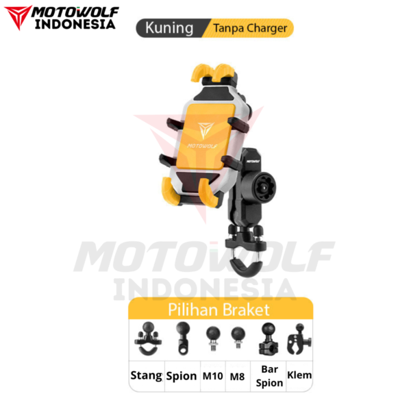 Motowolf Phone Holder Motor Anti Getar Plus Braket Action Cam 2827D - Image 12