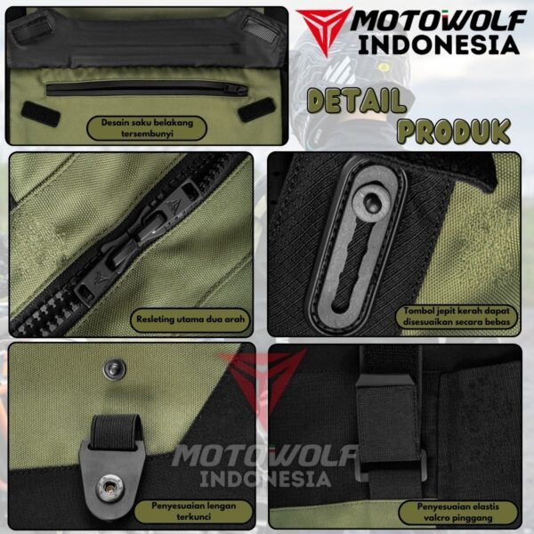 Jaket Touring Motor Waterproof Protector CE1 5 Sisi + Inner Heater Motowolf JM3 - Image 4