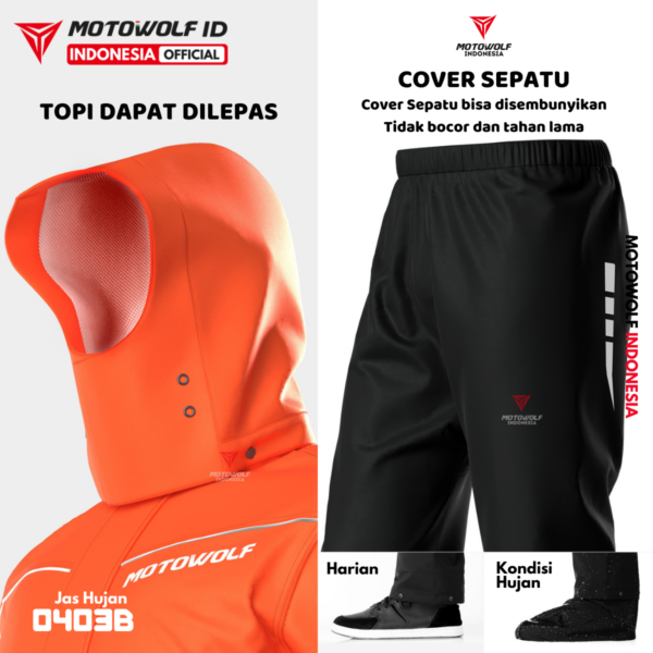 Motowolf Jas Hujan Motor Trendy Jaket 4 Musim 0403B - Image 5