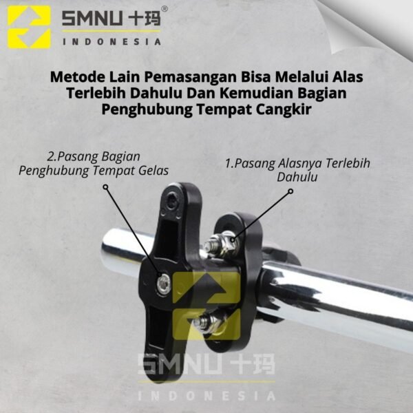 SMNU Tempat Botol Minum Universal | Motor Bottle Holder Paduan Aluminium Anti Karat - Image 9