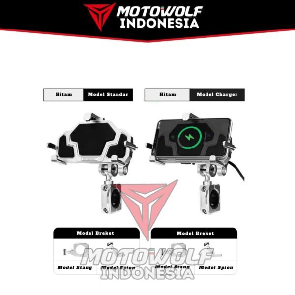 Phone Holder Motor Shockproof Aluminium Motowolf Stabilizer 2826 - Image 5
