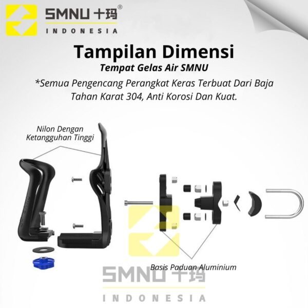 SMNU Tempat Botol Minum Universal | Motor Bottle Holder Paduan Aluminium Anti Karat - Image 8