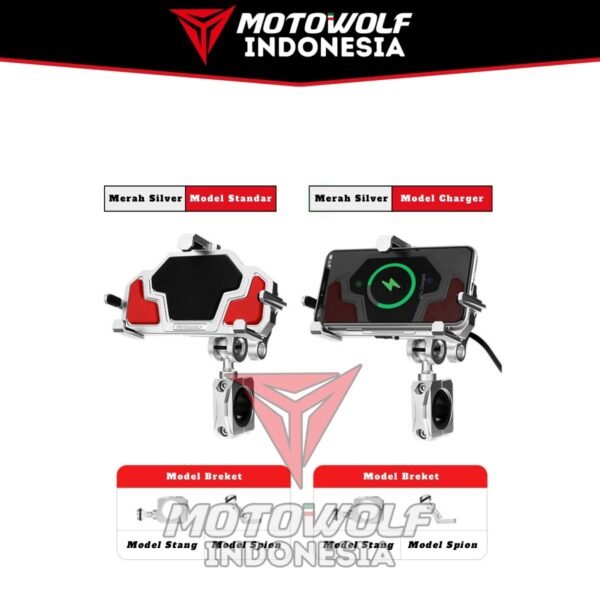 Phone Holder Motor Shockproof Aluminium Motowolf Stabilizer 2826 - Image 4