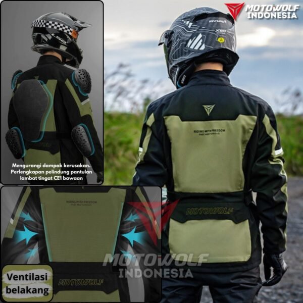 Jaket Touring Motor Waterproof Protector CE1 5 Sisi + Inner Heater Motowolf JM3 - Image 8