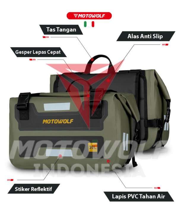 Motowolf Side Bag Motor Tas Travel Touring Multifungsi Anti Air 0720 - Image 6