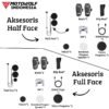Motowolf Speaker Blouetooth Headset Audio Intercom Baterai 70 Jam Standby ENC Jernih Full Face & Half Face BH1 - Image 5