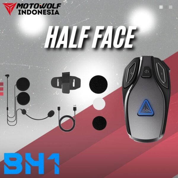 Motowolf Speaker Blouetooth Headset Audio Intercom Baterai 70 Jam Standby ENC Jernih Full Face & Half Face BH1 - Image 4