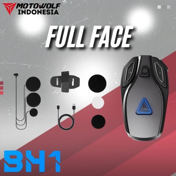 Motowolf Speaker Blouetooth Headset Audio Intercom Baterai 70 Jam Standby ENC Jernih Full Face & Half Face BH1 - Image 3
