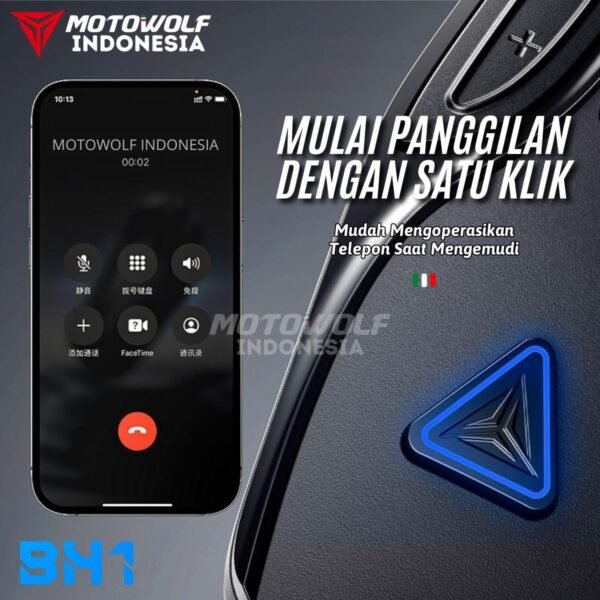 Motowolf Speaker Blouetooth Headset Audio Intercom Baterai 70 Jam Standby ENC Jernih Full Face & Half Face BH1 - Image 11