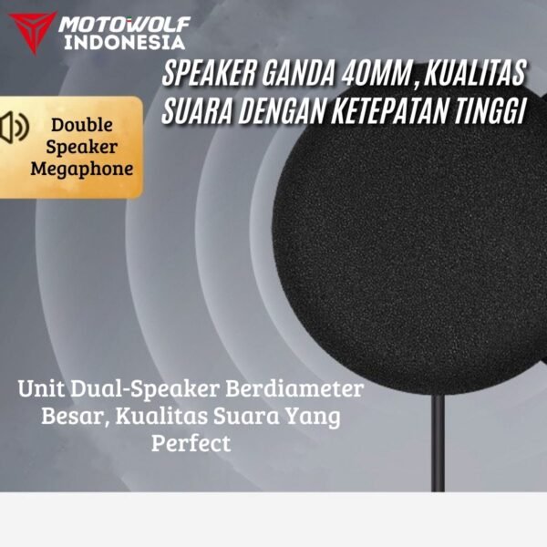 Motowolf Speaker Blouetooth Headset Audio Intercom Baterai 70 Jam Standby ENC Jernih Full Face & Half Face BH1 - Image 6